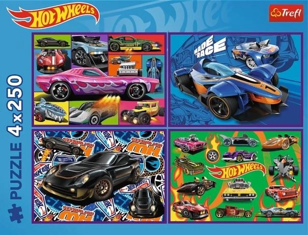 Puzzle 4x250 Hot Wheels Auto Da Corsa