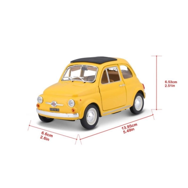 Modello Fiat 500 F 1965 in scala 1:24 giallo