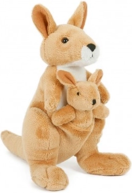 Canguro di peluche con cucciolo 16 cm