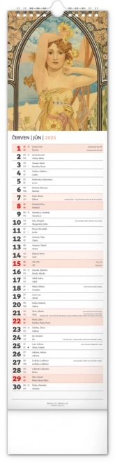 Calendario da Parete Alfons Mucha 2025