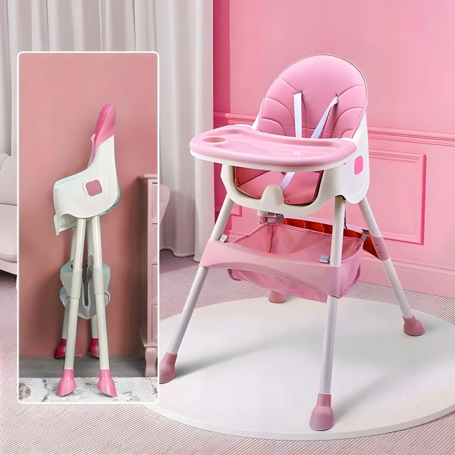 Seggiolone con vassoio e cestino rosa di ECOTOYS