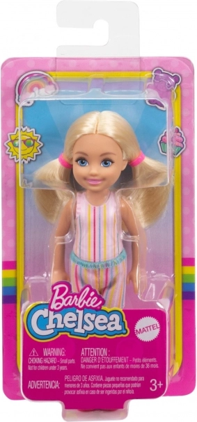 Bambola BARBIE Chelsea con abito a righe rosa, capelli biondi