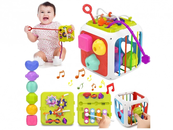 Cubo musicale interattivo con forme per bambini