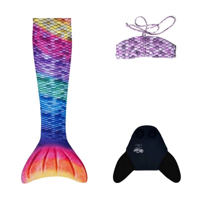 Coda di Sirena Monopinna per Nuoto Rainbow + Bikini