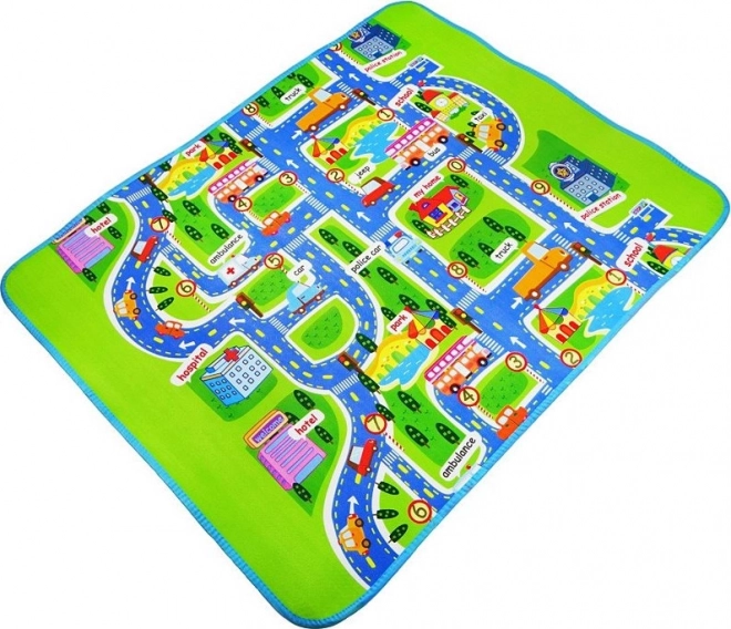 Tappetino da gioco pieghevole per bambini in schiuma con motivo stradale 160 x 130 cm