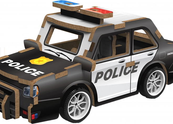 Puzzle 3D in legno della macchina della polizia