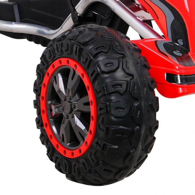 Grande go-kart a pedali Forte per bambini Rosso + 100 kg di carico + Ruote in EVA + Freno a mano + Sedile sportivo