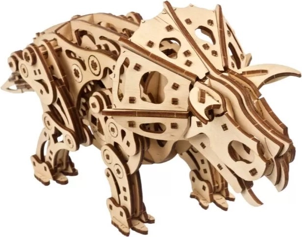 Modello meccanico in legno Triceratopo 3D di Ugears