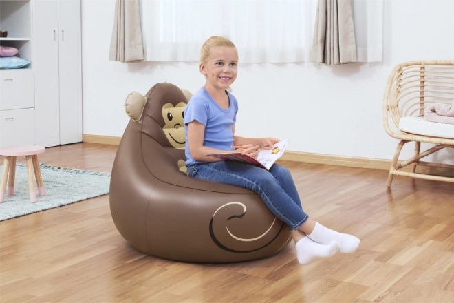 Poltrona gonfiabile a forma di scimmietta per bambini
