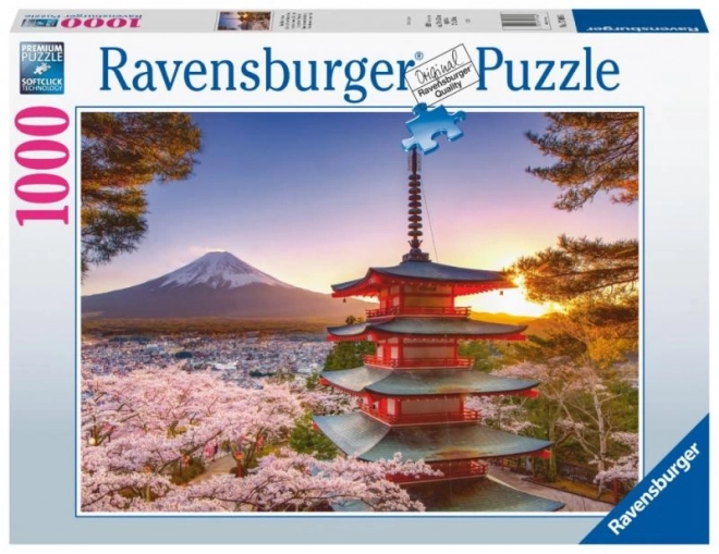 Puzzle Monte Fuji e ciliegi in fiore 1000 pezzi