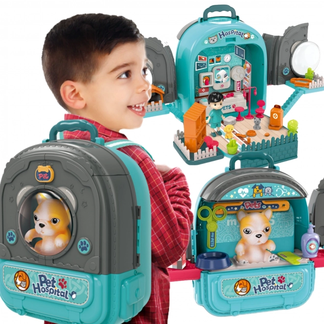 Woopie zaino veterinario con casetta e cagnolino 3 in 1