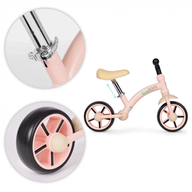 Bicicletta senza pedali per bambini Ecotoys rosa