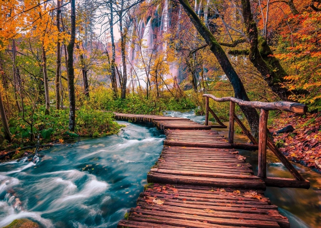 Puzzle Il Ruscello nel Bosco a Plitvice 1000 Pezzi