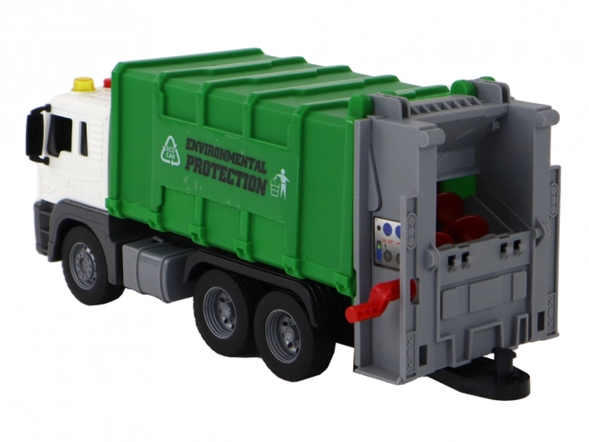 Camion Rifiuti con Gru Frizione Verde 1:16