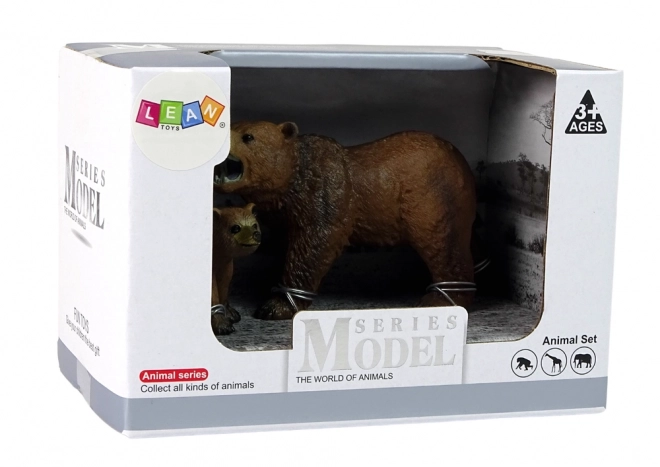 Set di Figurine Orso Grizzly con Cucciolo