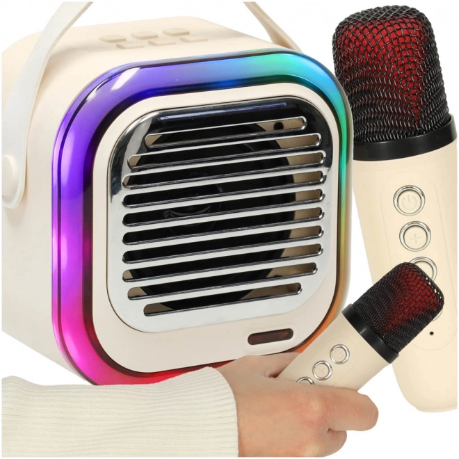Altoparlante per karaoke USB Bluetooth crema