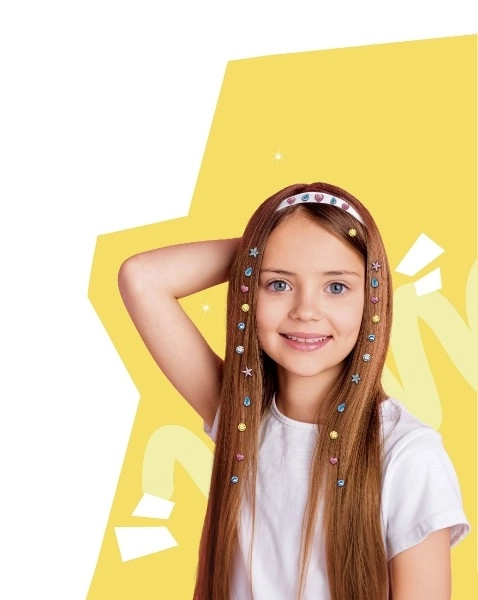 Set creativo con pietre brillanti per capelli