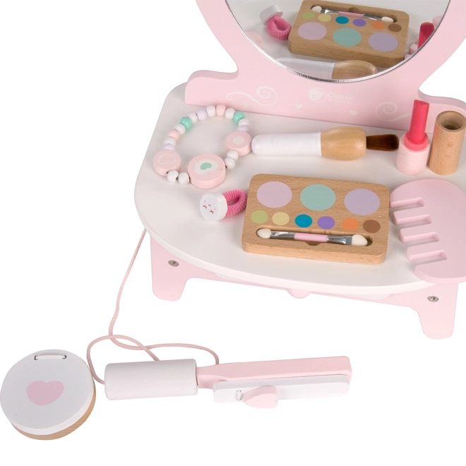 Toeletta in legno per bambini con specchio e accessori Classic World