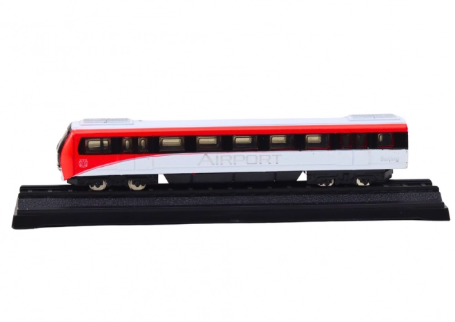 Modello da collezione treno rosso-bianco 1:48 in metallo