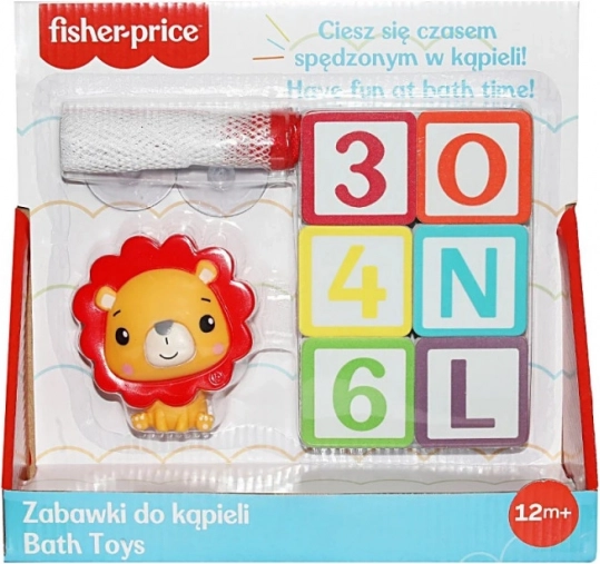 Giocattolo da bagno Lettere e Numeri con figurina di leone Fisher Price