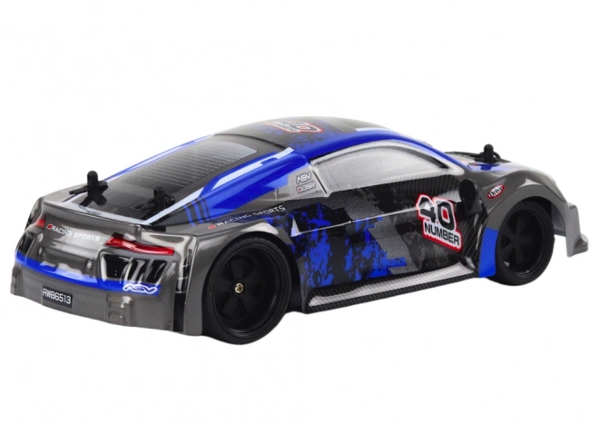 Auto RC Drift scala 1:18 con gomme in gomma blu