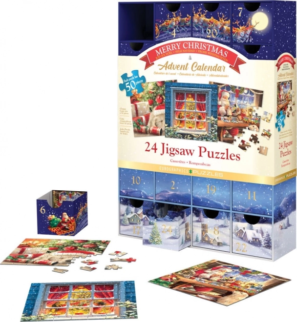 Calendario dell'avvento puzzle Buon Natale