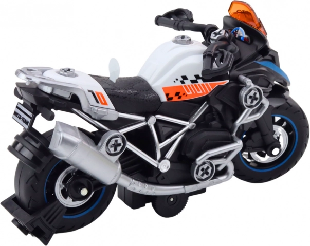 Motocicletta da montare con luci e suoni da corsa nera