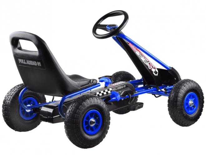 Gokart Formula 01 con ruote gonfiabili in gomma – blu