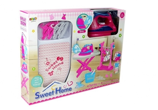 Set da Stiro per Bambini con Ferro Rosa e Accessori