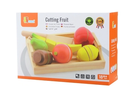 Gioco di Frutta in Legno da Affettare con Vassoio