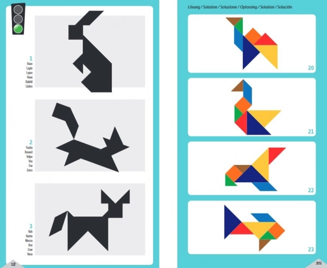 Tangram per bambini in scatola di latta