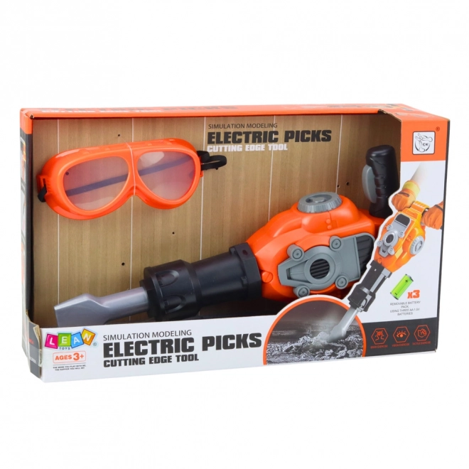 Set di gioco con martello pneumatico arancione