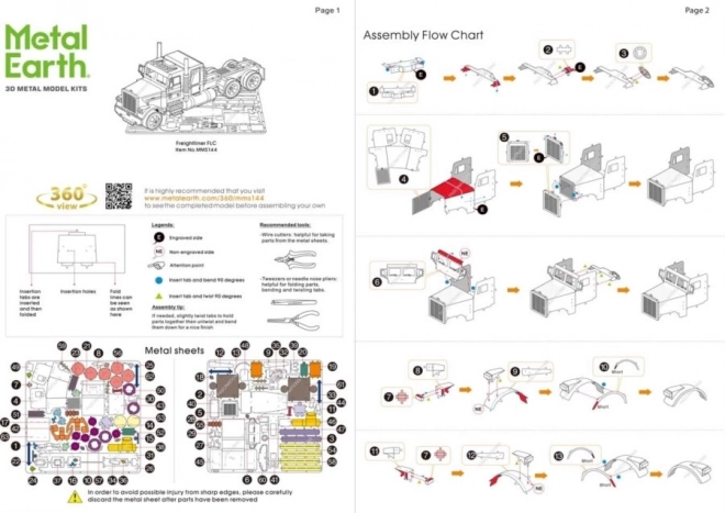 Puzzle 3D Metal Earth camion Freightliner FLC