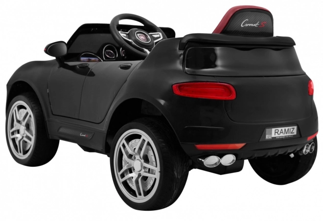 Auto a batteria Turbo-S per bambini nero + telecomando + avvio lento + ruote EVA + radio MP3