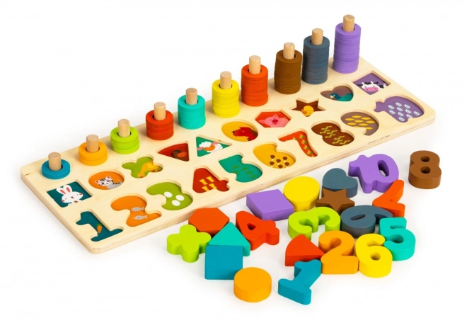 Ecotoys Gioco di Incastro in Legno 3 in 1