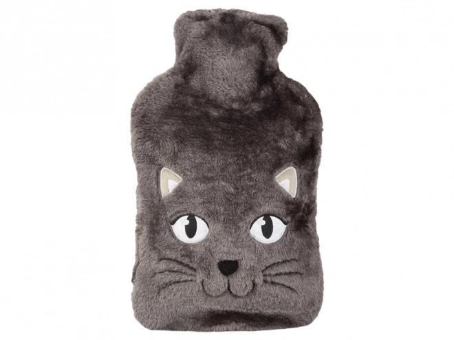 Termoforo in gomma con copertura in peluche gattino per bambini