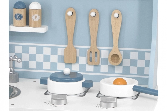 Cucina in legno blu per bambini