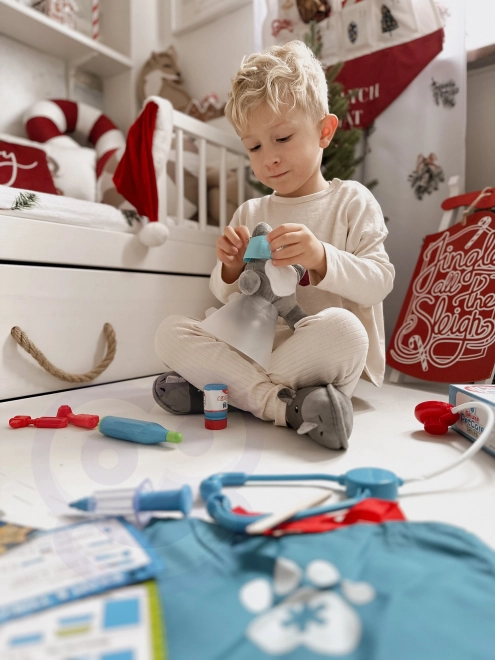Set veterinario per bambini con gatto e borsa