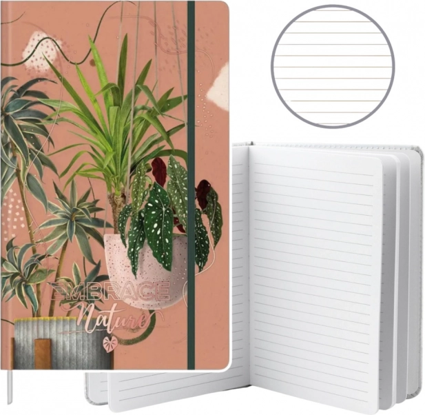 Blocco note con linee a tema foglie A5