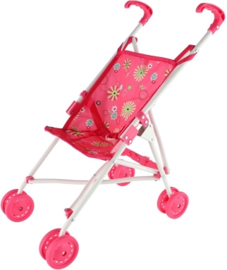 Passeggino per bambole tipo ombrello – rosa, pieghevole