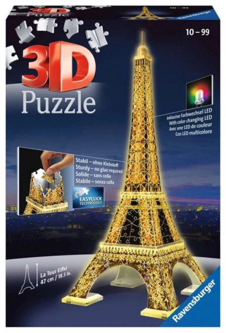 Puzzle 3D 216 Pezzi Torre Eiffel di Notte