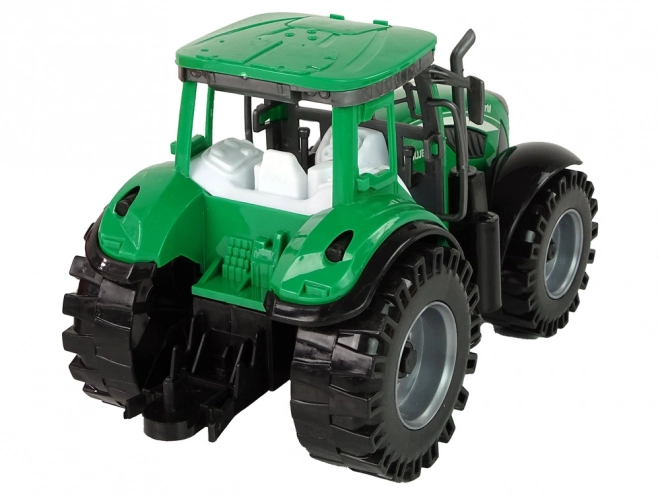 Trattore Verde con Rimorchio Rosso a Frizione
