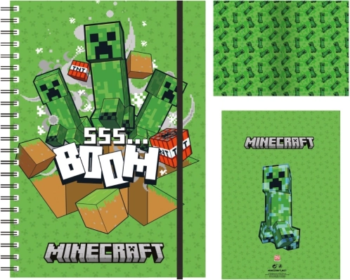 Quaderno a righe con tema Minecraft