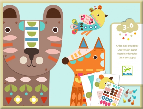 DJECO Set creativo con adesivi Grandi animali