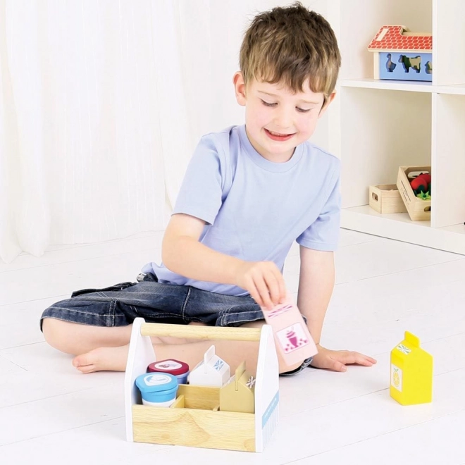 Set alimentare in legno Bigjigs Toys in confezione portatile