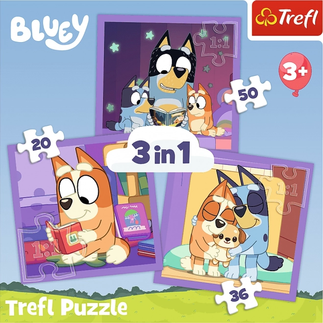 Puzzle TREFL Incontra Bluey 3v1