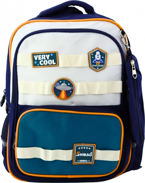 Zaino scolastico con toppe cosmiche e astuccio 16L