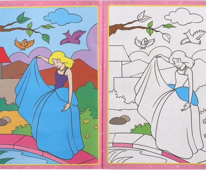 Album da colorare con bellissime principesse con adesivi
