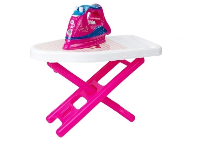 Set da Stiro per Bambini con Ferro Rosa e Accessori