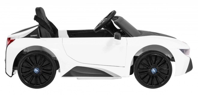 Auto a batteria BMW I8 Lift Bianco + telecomando + avviamento lento + cinture a 3 punti + MP3 USB + LED